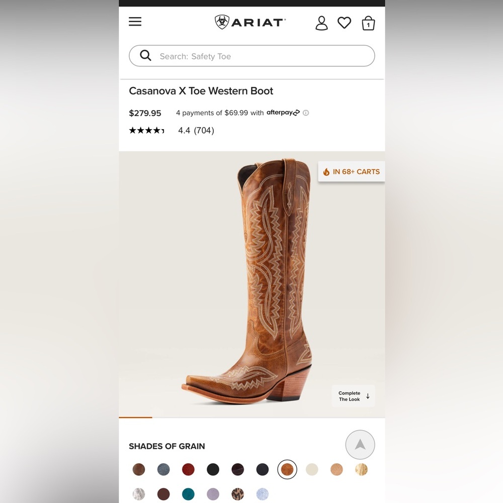 Ariat Casanova Western Boot - Tan
